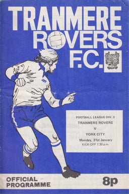 Tranmere Rovers v York City Match Programme 1977-01-31